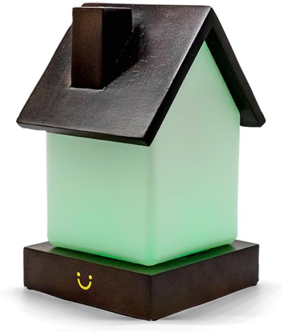 Dacida Home Friendship Lamp v2 Extended WiFi Range - Bluetooth Setup - Wood & Glass Design (Set of Two, Natural)