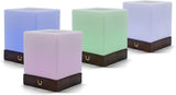 Dacida Cube Friendship Lamp v2 Extended WiFi Range - Bluetooth Setup - Wood & Glass Design (Set of Two, Natural)