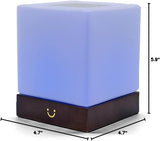 Dacida Cube Friendship Lamp v2 Extended WiFi Range - Bluetooth Setup - Wood & Glass Design (Set of Two, Natural)