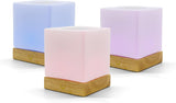 Dacida Cube Friendship Lamp v2 Extended WiFi Range - Bluetooth Setup - Wood & Glass Design (Set of Two, Natural)
