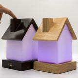 Dacida Home Friendship Lamp v2 Extended WiFi Range - Bluetooth Setup - Wood & Glass Design (Set of Two, Natural)