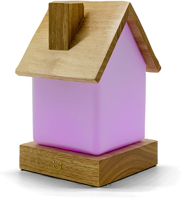 Dacida Home Friendship Lamp v2 Extended WiFi Range - Bluetooth Setup - Wood & Glass Design (Set of Two, Natural)