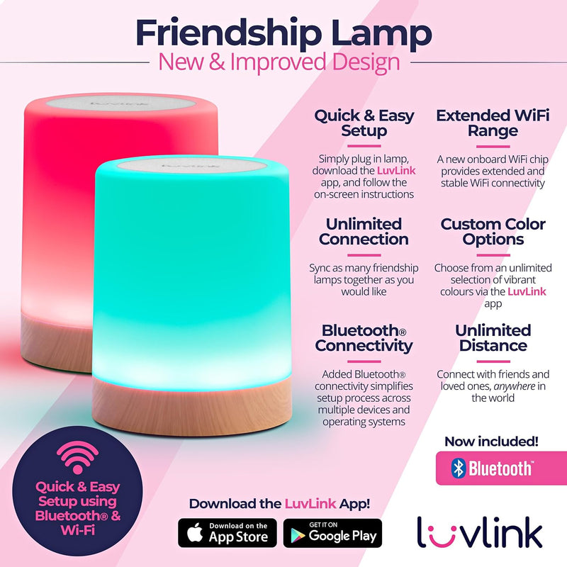 Dacida Friendship Lamp v2.0 - Extended Wifi Range - Simple Bluetooth Setup (Single)