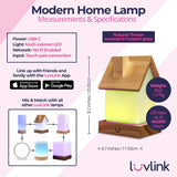 Dacida Home Friendship Lamp v2 Extended WiFi Range - Bluetooth Setup - Wood & Glass Design (Set of Two, Natural)