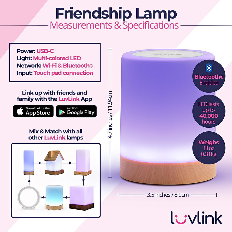 Dacida Friendship Lamp v2.0 - Extended Wifi Range - Simple Bluetooth Setup (Single)