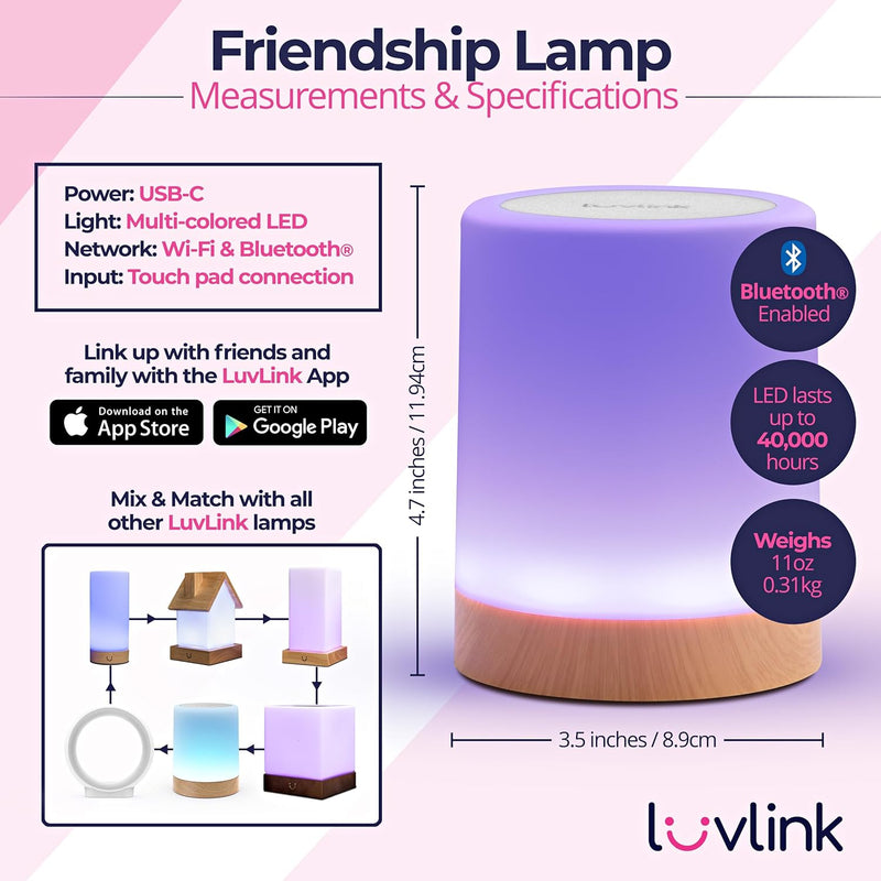 Dacida Friendship Lamp v2.0 - Extended Wifi Range - Simple Bluetooth Setup (Single)